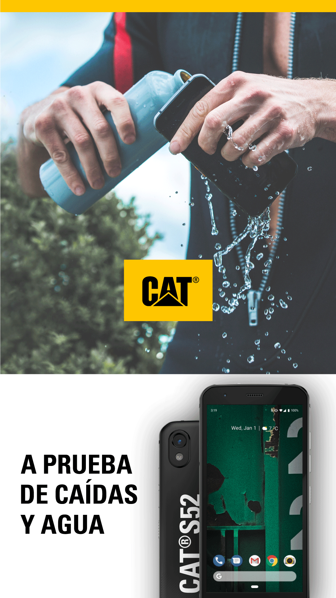 Celular CAT Caterpillar CAT B26 Waterproof Impermeable Resistente a Caídas,  Polvo, Agua Con Certificación IP68 y Militar MIL SPEC 810G – CAT