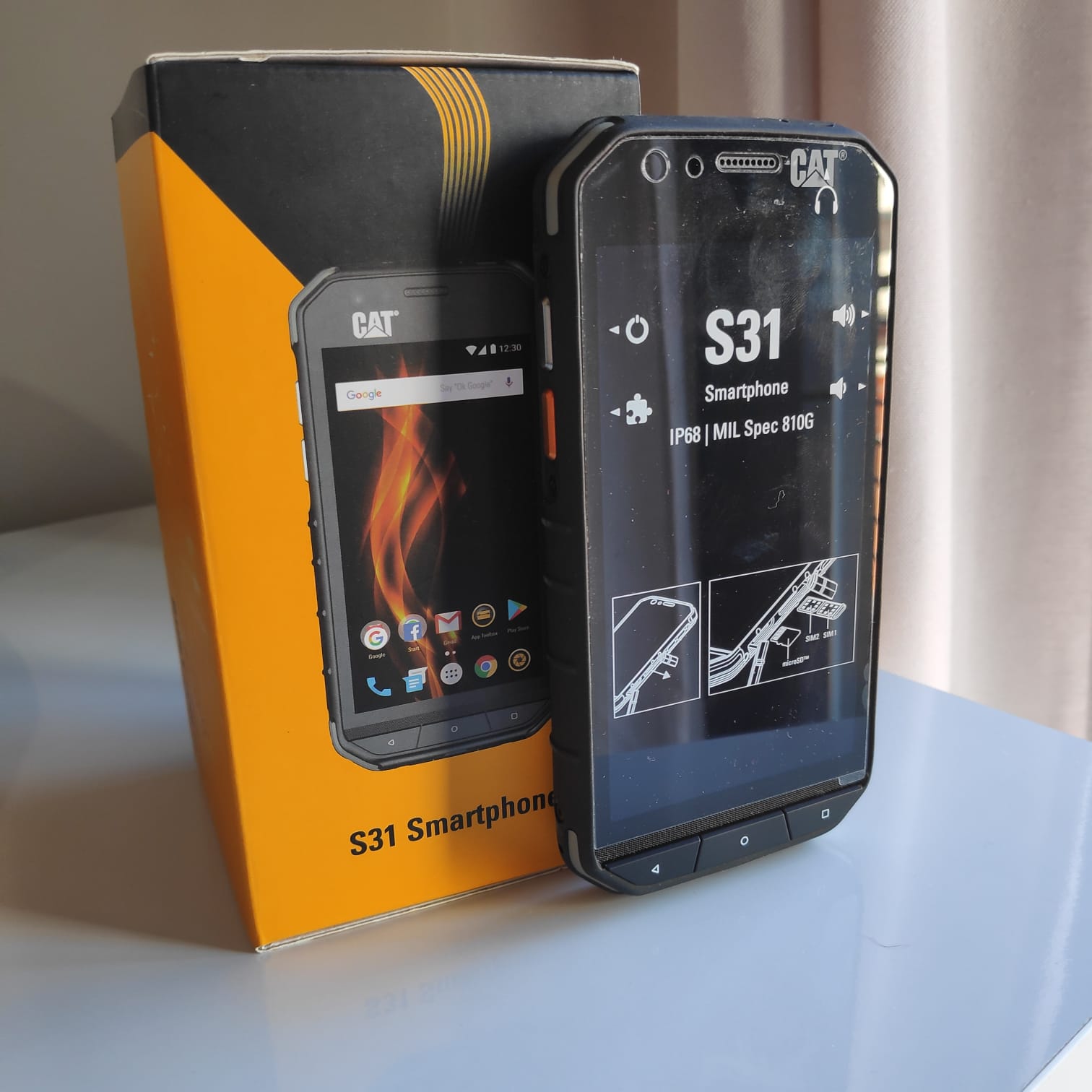 Gato teléfonos S31 2017 impermeable Smartphone Desbloqueado Latam  International Variant GSM, Dual SIM negro